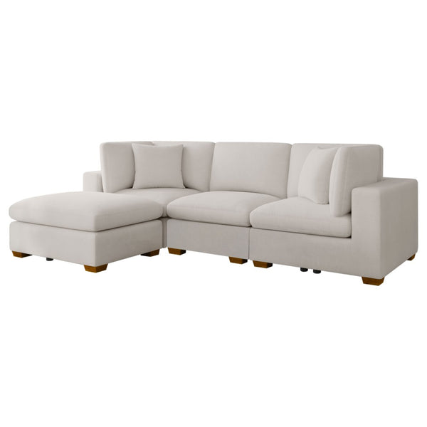 English Elm Ridgemont 5-Piece Modular Sectional Sofa In Ivory - Versatile, Chic Design For Ultimate Comfort B062S01053-GIGA
