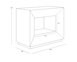 Sunpan Thales Nightstand - Modern Geometric Design in Solid Acacia Wood for Elegant Bedroom Décor Grey