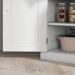 English Elm Homcom 72" Farmhouse Kitchen Pantry Cabinet With Adjustable Shelves, Drawer & Magnetic Doors, White W2225S00043