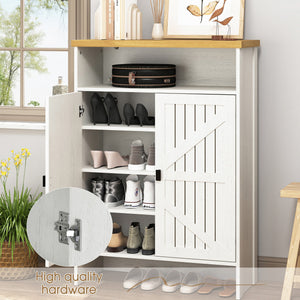 English Elm Modern Six-Drawer MDF Cabinet with Rounded Metal Corners, Smooth Glides & Sleek Minimalist Style White W3226P279089