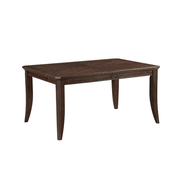 English Elm Traditional Cherry Finish Extendable Dining Table with Dark Walnut Inlay Seats Eight B011P450615