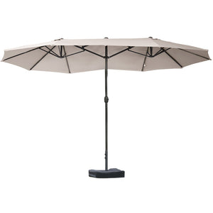 English Elm Outsunny 15' Double-Sided Patio Umbrella With Steel Frame, Easy Crank & Expansive Sun Protection W2225P174247-GIGA