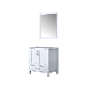 English Elm White Bath Vanity with 28" Mirror — 30" Top, Fully Assembled Wood Cabinet, Drawer & Open Shelf Storage B2731S00502