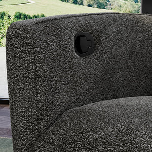 English Elm Global Swivel Recliner With Manual Footrest & Plush Pillows - Stylish Milan Graphite Comfort Seat B339P333960