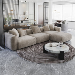 English Elm Pixel Modern Modular Sofa – Versatile L-Shaped 4-Seater Corduroy Comfort For Family Spaces B341S00025-GIGA