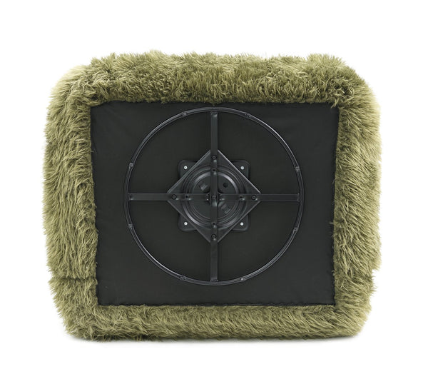 English Elm Contemporary Swivel Chair with Curved Backrest and Metal Legs, Blue Fabric, Contrast Welt Accent Green 39 L x 44 W x 33 H B2741P396703