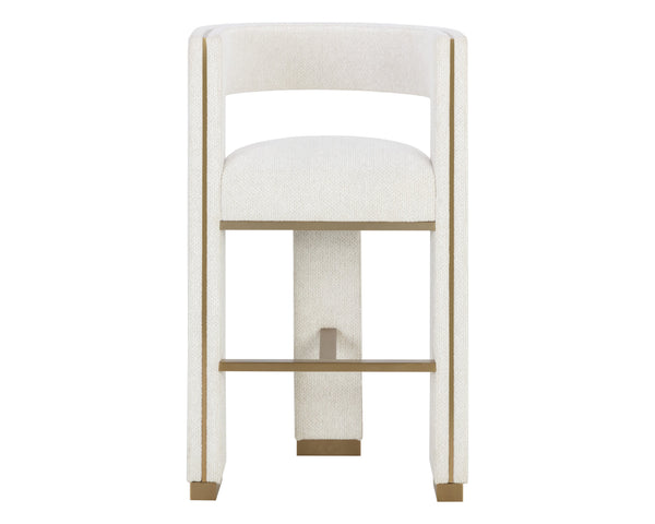 Sunpan Adamina Contemporary Barstool with Gold Stainless Steel Legs and Performance Fabric for Style Bar Height