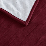 Serta Fleece to Sherpa Casual Heated Blanket ST54-0143 Burgundy