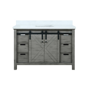 English Elm Ash Grey Bath Vanity 48" W X 22" D - Stylish Cultured Marble Countertop & Ample Storage Solutions B2731P260126