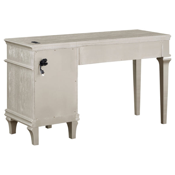 English Elm Colwood Four Drawer Glam Vanity Desk with Crystal Knobs and Built in Usb Charging B062S01490