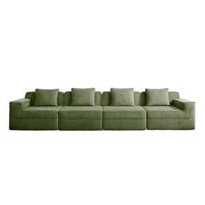English Elm Modular 4-Seat Boneless Sofa - Cloud Sectional Couch With Plush Corduroy & Customizable Comfort W3041S00334