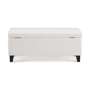 English Elm Christopher Knight Home® - Storage Ottoman Boucle Fabric Flip-Top with Birch Wood Legs, 250 lb Capacity, Compact Stylish Organizer Dark Brown,White N779P291641W