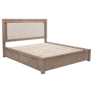 English Elm Gibbons Eastern King Storage Bed with Led Headboard and Four Under Bed Drawers B062S01576