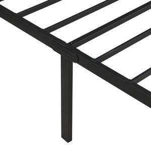 English Elm Queen Platform Bed Frame Heavy Duty Steel Slats Matte Black Modern Bedroom Base W2297P419870