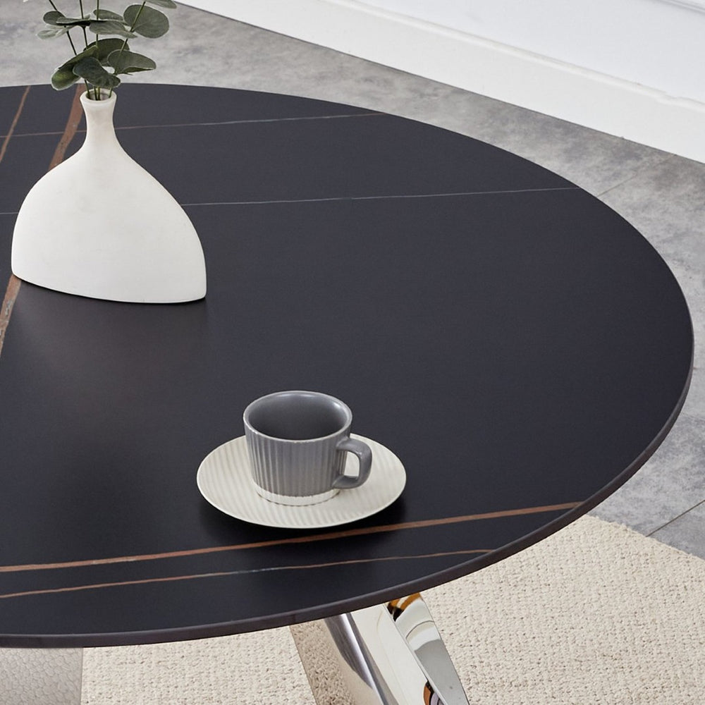 English Elm 2dt-dx-107-smgt Round Granite Dining Tabletop 42 Inch Veined Stone Surface Seats Four W2920P225029