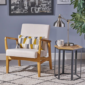 Christopher Knight Home® - Noble House - Perseus Mid Century Modern Fabric Club Chair, Ivory