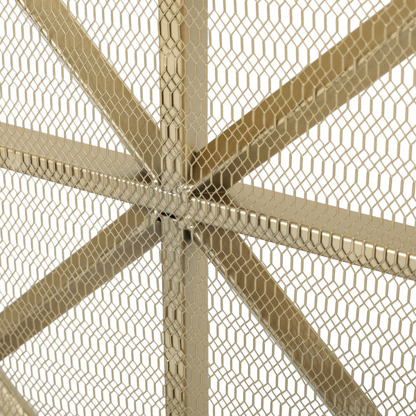 English Elm Christopher Knight Home® - FIRE Margaret 3-Panel Iron Fireplace Screen – Rose Gold/Black/Gold X-Pattern, Spark & Soot Shielding 61131.00