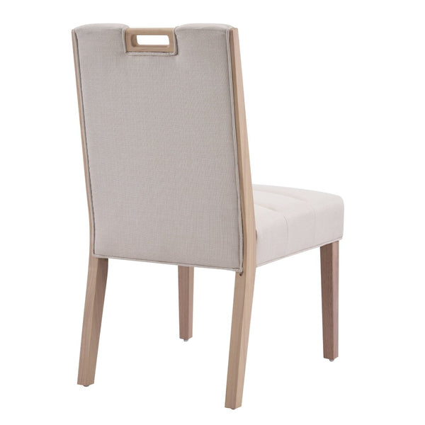 English Elm Upholstered Armless Dining Chairs Rubberwood Frame Minimalist Set of 2 for Compact Spaces Beige,Natural N768P391163N