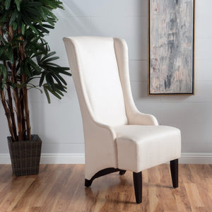 English Elm Dining Chair Tall Wingback Upholstered Seat Birch Legs Contemporary Statement Piece N769P386662W