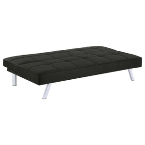 English Elm Joel Black Tufted Convertible Sofa Bed with Plush Upholstery, Metal Legs, Modern Durable Comfort B062P344955