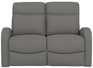 English Elm Beige Manual Reclining Loveseat with Dual Contoured Seats for Compact Living Spaces Gray B361P484465
