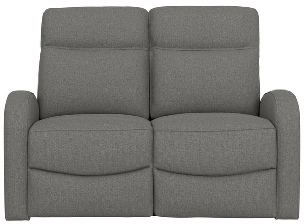English Elm Beige Manual Reclining Loveseat with Dual Contoured Seats for Compact Living Spaces Gray B361P484465