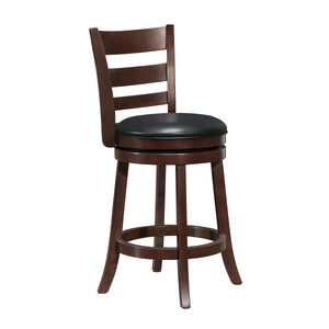 English Elm 360-Degree Swivel Counter Height Chair In Dark Cherry - Elegant, Comfortable, Solid Wood Design For Dining B011P220994