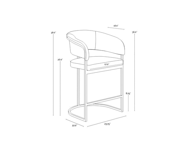 Sunpan Marris Barstool: Modern Elegance Meets Timeless Design in Luxurious Faux Leather and Steel Finish Gold / Danny Teal