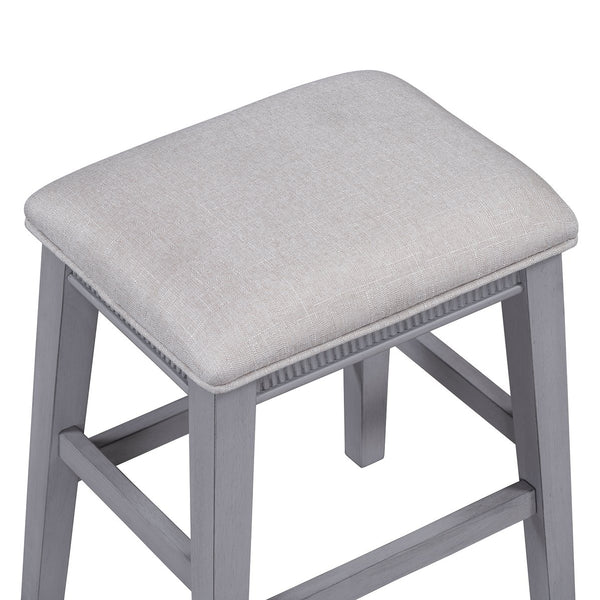 English Elm TREXM Retro 4-Piece Bar Dining Set with 3 Storage Drawers, Compact Counter Height Space-Saver Gray ST000135AAE