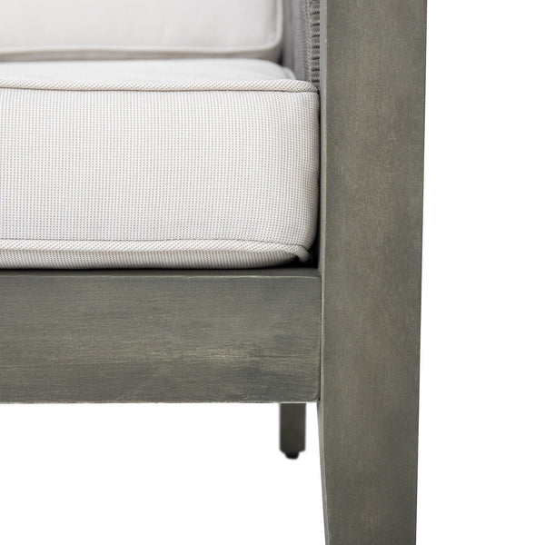 English Elm Christopher Knight Home® - 4-Pieces Acacia Wood Patio Furniture Set with Grey Rope & Beige Cushions, Weatherproof Deep Seating Set N780P171148F