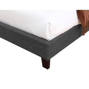 English Elm Gray Camelback Upholstered California King Bed with Nailhead Trim for Master Suite B361P497722