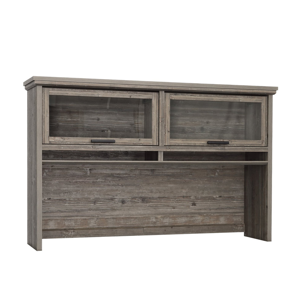 English Elm Hutch, Stylish Brown Finish With Glass Doors - Perfect For Organized Home Office Storage Solutions B356P367799