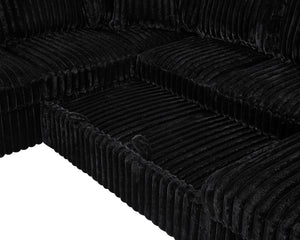 English Elm 122 Plush U-Shape Sectional Sofa Bed with USB Ports, Hidden Storage Chaise & Spacious Armrest Comfort Black W1417S00135