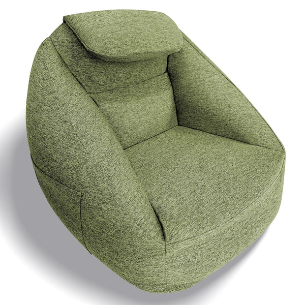 JLA Home Main Street - Cloud ergonomic couch with inflatable, water-resistant fabric, ergonomic support, pump included for easy portability and pet-friendly durability Olive Green OLX106-0002