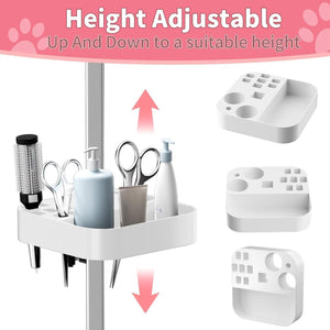English Elm 47inch Stainless Steel Foldable Pet Grooming Table with Arm Noose and Mesh Supply Tray W3587P409930