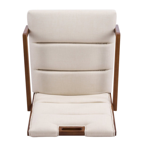 English Elm Upholstered Armchair Dining Chairs Rubberwood Frame Soft Padded Seat Set of 2 Beige,Walnut N768P391161W