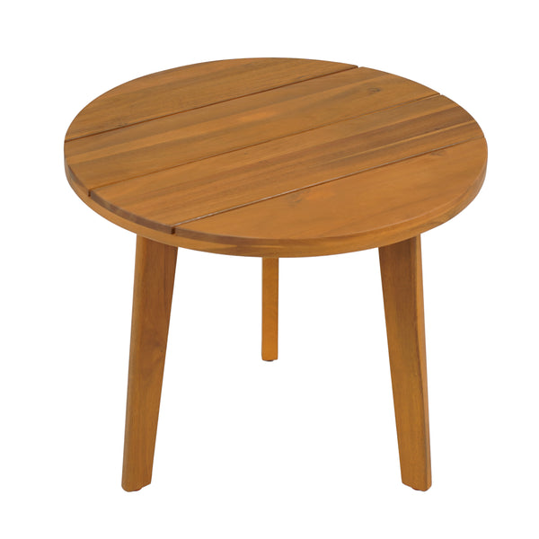 English Elm Christopher Knight Home® - Acacia Teak Round Outdoor Side Table with Slat Panel Top, Weather-Resistant Acacia Wood Design N776P286009T
