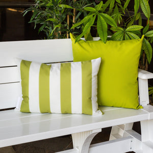 English Elm Horizon Stripe Pillow 14" X 20" - Vibrant Lime Green For Indoor & Outdoor Comfort And Style B357P367230