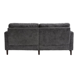 English Elm Modern chenille 2-seater sofa with LED lighting, USB charging, storage pocket, sturdy wood legs Gray W395P318544