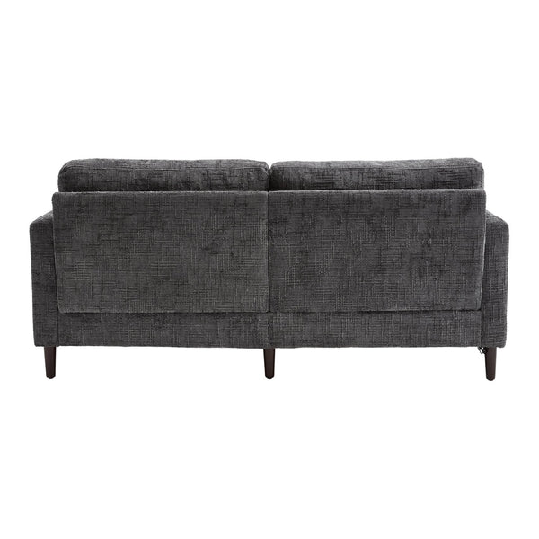 English Elm Modern chenille 2-seater sofa with LED lighting, USB charging, storage pocket, sturdy wood legs Gray W395P318544