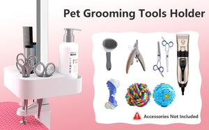 English Elm 36''large Folding Dog Grooming Table with Arm Noose Mesh Tray for Home Pet Care W3587P358715
