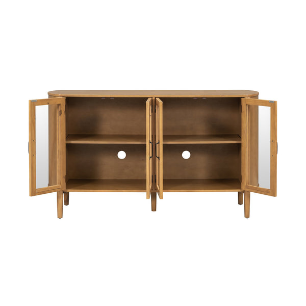 English Elm Christopher Knight Home® - Storage Cabinet - Stylish 4-Door Design For Entryway Or Living Room, Natural Finish, Ample Space N780P330603N