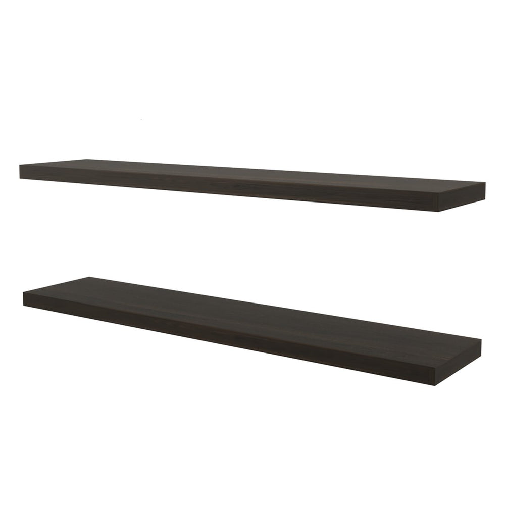 English Elm Dark Oak Rich-Grain Floating Shelf 47.3" x 9.8" Set of 2 — Concealed Mounting, Sturdy Melamine Elegance B062P380036