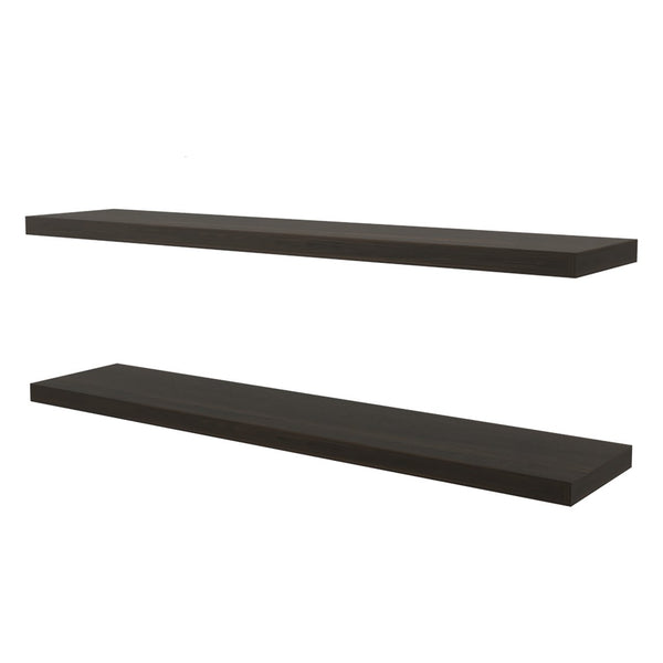 English Elm Dark Oak Rich-Grain Floating Shelf 47.3" x 9.8" Set of 2 — Concealed Mounting, Sturdy Melamine Elegance B062P380036