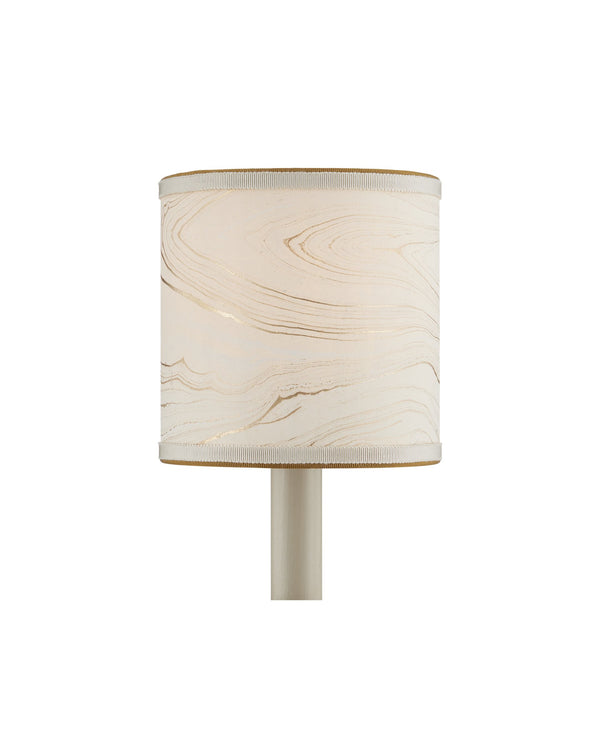 Currey & Company Marble Paper Handcrafted Chandelier Shade with Grosgrain Ribbon Trim for Sconces Cream Drum 0900-0016