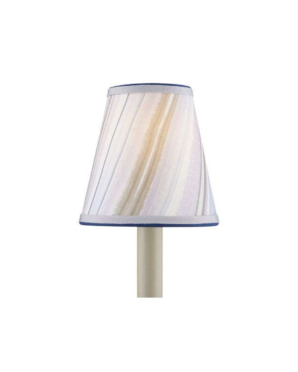 Currey & Company Marble Paper Handcrafted Chandelier Shade with Grosgrain Ribbon Trim for Sconces Lavender Tapered 0900-0017