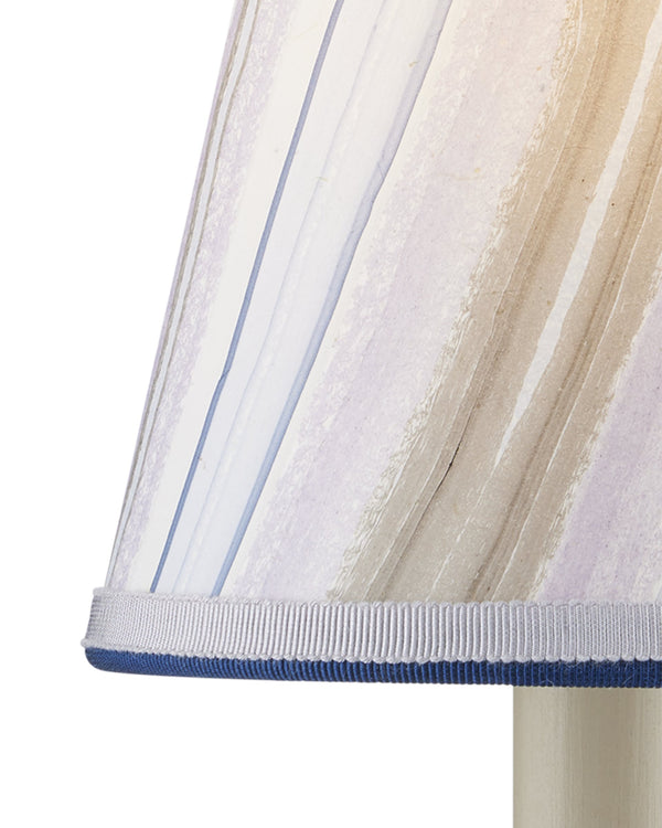 Currey & Company Marble Paper Handcrafted Chandelier Shade with Grosgrain Ribbon Trim for Sconces Lavender Tapered 0900-0017