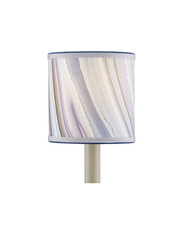 Currey & Company Marble Paper Handcrafted Chandelier Shade with Grosgrain Ribbon Trim for Sconces Lavender Drum 0900-0018
