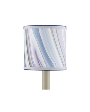 Currey & Company Marble Paper Handcrafted Chandelier Shade with Grosgrain Ribbon Trim for Sconces Lavender Drum 0900-0018