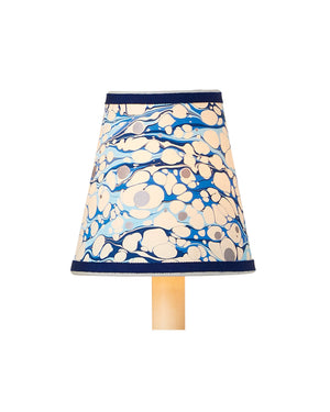 Currey & Company Marble Paper Handcrafted Chandelier Shade with Grosgrain Ribbon Trim for Sconces Blue Lace Tapered 0900-0031